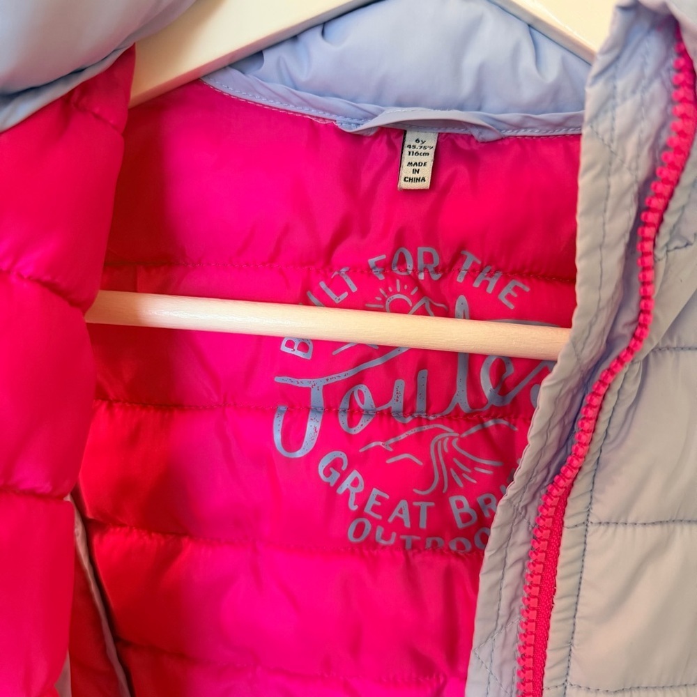 Joules Pink and Light Purpley Blue Quilted Vest - Picture 3 of 3